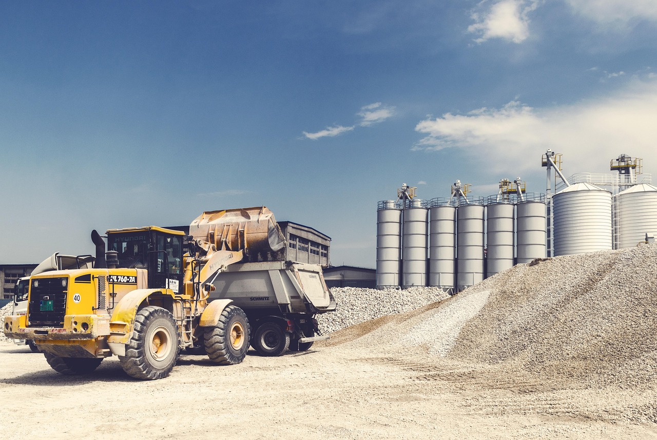 Stockbild inom företag: loader, gravel, digger